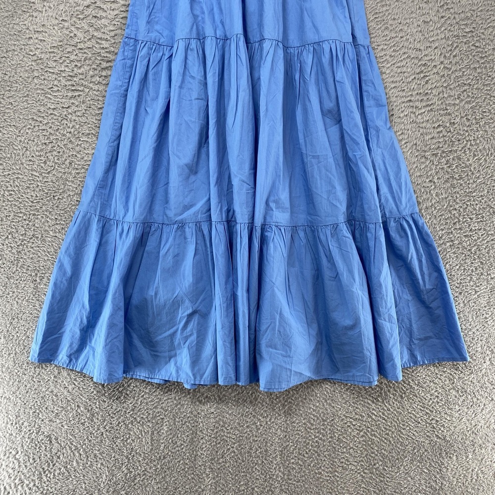 American Eagle Outfitters Maxi Sundress Womens M Blue Smocked Strapless Tiered - Picture 9 of 12